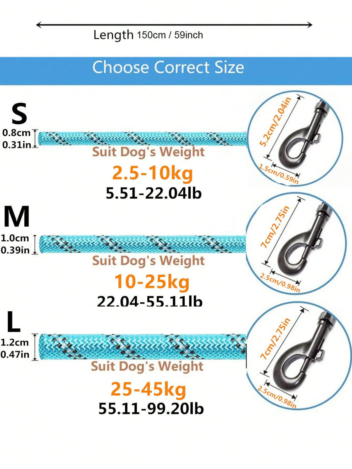 Reflective Nylon Pet Leash, Durable Anti-Pulling Dog Walking Lead Rope With Foam Handle, Comfortable & Sturdy